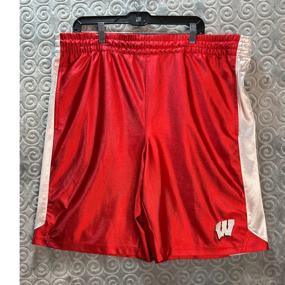 NCAA Wisconsin Badgers Basketball Shorts Red White Mens‎ Large L/G